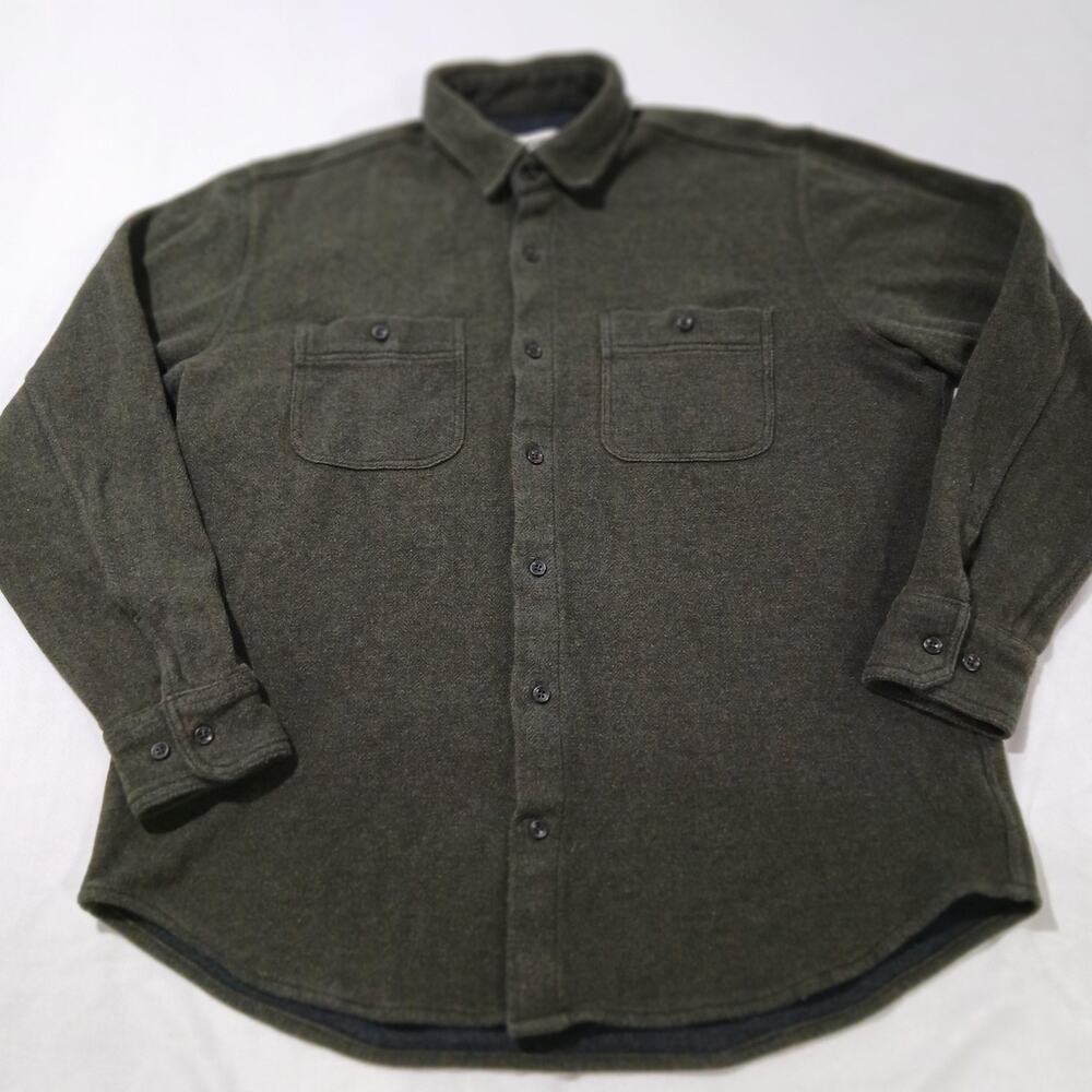 Taylor Stitch Shirt Jacket Mens XL Green Heavy Organic Cotton Workwear Shacket